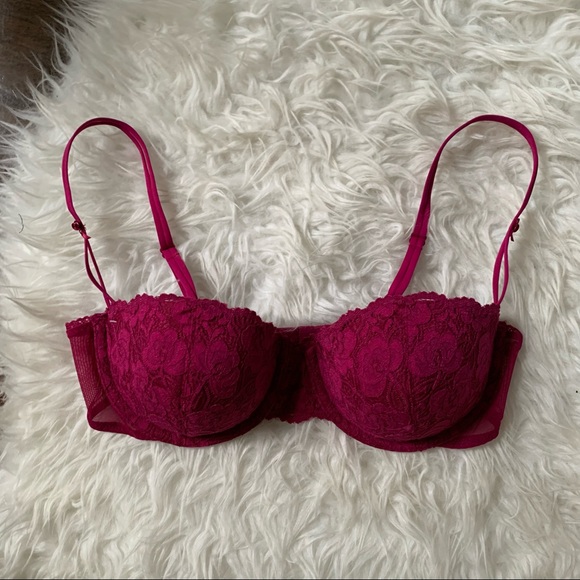 pink fuchsia lace Balconet bra by Maidenform, Sz 36C - Picture 11 of 13